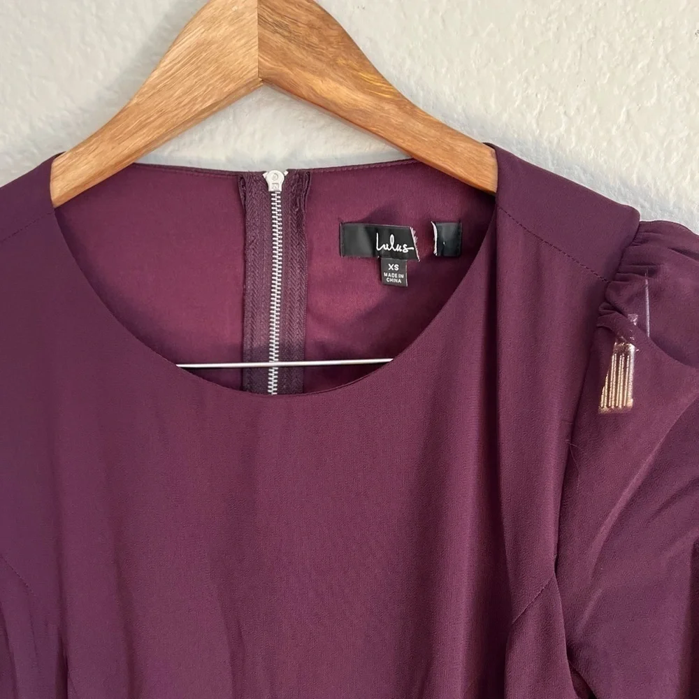 NWOT Garden Bliss Plum Purple Cutout Long Sleeve Tiered Maxi Dress - Picture 7 of 9